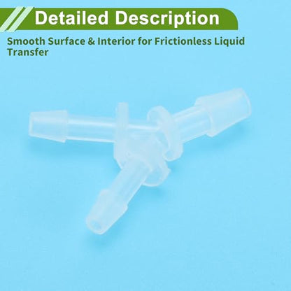 Plastic Hose Barb Fitting 3/32" x 1/8" x 3/32" Y Shaped Barb Connector PP 4 Pcs - size: 3/32"-1/8"-3/32"