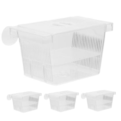 Beaupretty 4pcs Self-Floating Fish Fry Breeding Box Aquarium Nursery Incubator with Dual-Layer Separation for Betta Fish Tank Protection and Observation