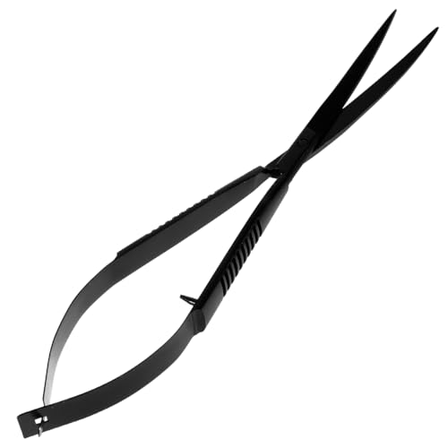 POPETPOP Aquarium Scissors for Plants Water Grass Trimmer Professional Fish Tank Scissor Curved Spring Action Tool for Aquascaping Small Thin Aquatic Plant Trimming 6.10 Inch