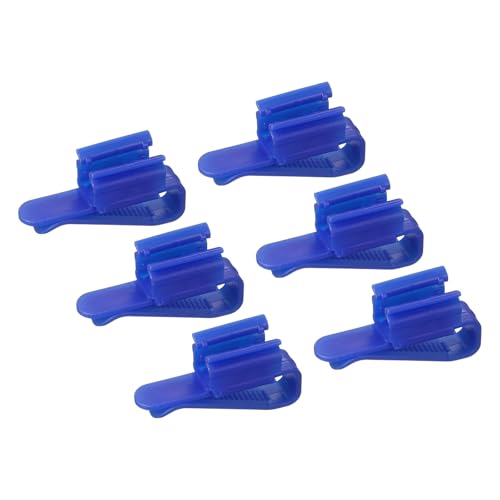 Fish for Tank Mounting Clip, Adjustable Hose Clamp Mounting Clip Water Pipe Hose Holder for 0.3"-1" Dia Tube, (Blue, 6Pcs), Intended for Aquarium Air Pump/Pipe Organizer - color: Blue