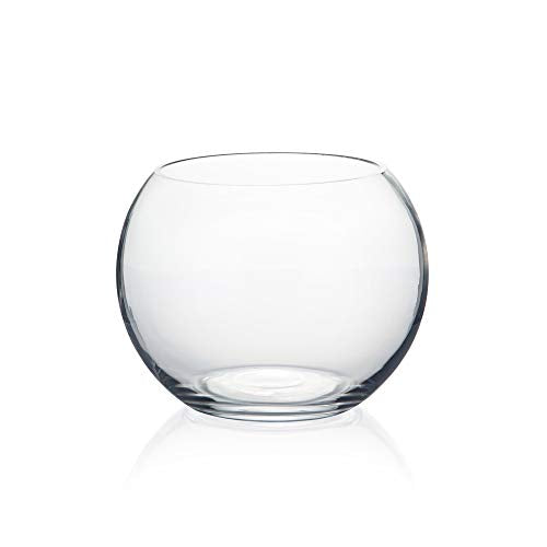 WGV Bowl Glass Vase, Diameter 6", Height 4.5", Open Width 4", (Multiple Sizes Choices) Clear Bubble Planter Terrarium Fish Bowl for Wedding Event Home Decor, 1 Piece (VBW0006A)