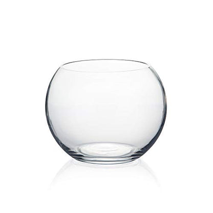 WGV Bowl Glass Vase, Diameter 6", Height 4.5", Open Width 4", (Multiple Sizes Choices) Clear Bubble Planter Terrarium Fish Bowl for Wedding Event Home Decor, 1 Piece (VBW0006A)
