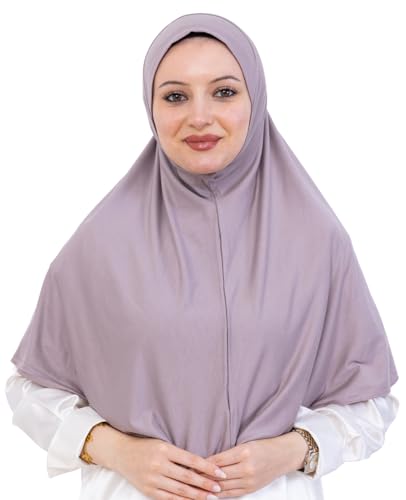 Prien Ready Hijab For Women, One Piece Muslim Instant Turban, Easy To Wear Long Head Scarf, Turkish Islamic Clothes For Abaya - color: Light Mink