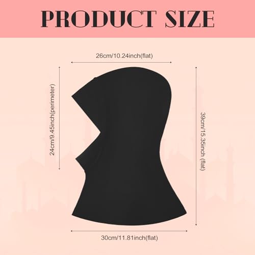 Geyoga Modal Hijab Cap for Women Adjustable Muslim Stretchy Turban Full Cover Shawl Cap Full Neck Coverage Small and medium - color: Pink, Black