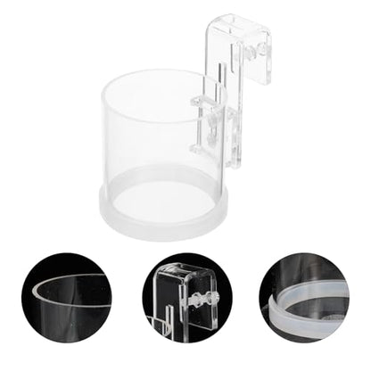 Happyyami Reusable Acrylic Fish Feeder Ring with Hook Large Aquarium Feeding Circle for Fish Tanks Floating Food Holder for Aquarium Supplies