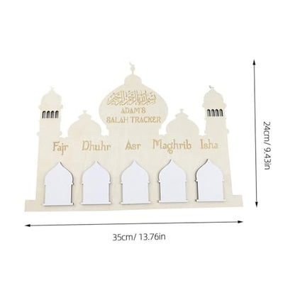 Ramadan Decorative Calendar Wooden Eid Mubarak Wall Hanging Ornament for Home Decor Countdown to Eid for Ramadan Decorations and Festive Atmosphere