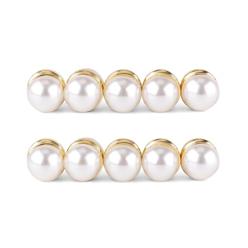 NQEUEPN 10pcs Veil Weights Strong Magnetic Pearl Pins for Hijab, Clothes, Scarves, Niqab - Beautiful Wedding Double Sided Magnets for Women Girls