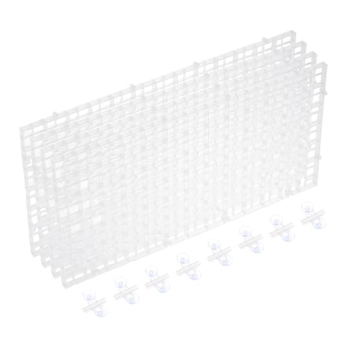 uxcell 4Pcs Aquarium Fish Tank Divider, 12x6 Inch Plastic Egg Crate Light Diffuser Grid Filter Bottom Partition Separator with Sucker Clips and Suction Cups for Aquarium, Clear - color: Clear, size: 12x6 Inch