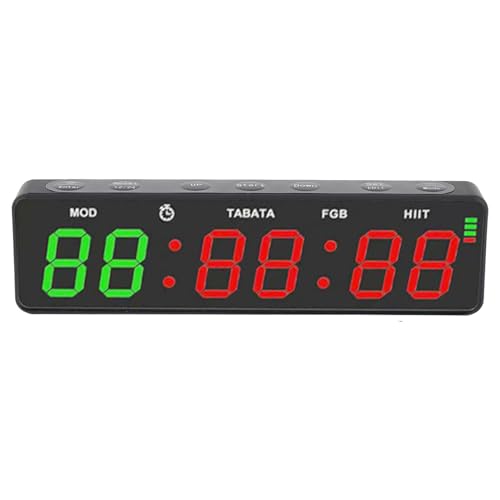 Remote Control Workout Timer, Gym Interval Training Timer, 12 24H Display Countdown Stopwatch with Remote, Ideal for Home Gym Boxing & Fitness