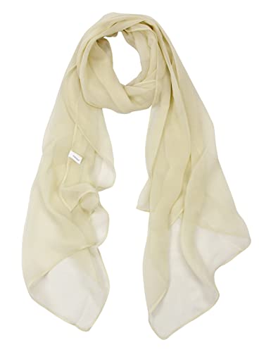 PANTONIGHT Long Chiffon Sheer Scarf For womens - color: 059 Plain Dark Yellow