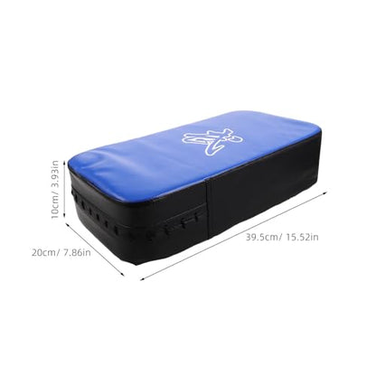 Taekwondo Foot Target and Kickboxing Curved Striking Pad Thickened PU Leather Martial Arts Training Shield for and Adults Blue, Sturdy Kick Shield for Muay Thai, Karate, MMA