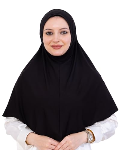 Prien Ready Hijab For Women, One Piece Muslim Instant Turban, Easy To Wear Long Head Scarf, Turkish Islamic Clothes For Abaya - color: Black