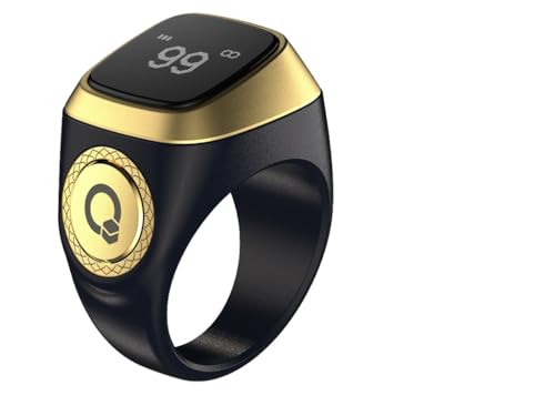 Smart Ring Counter, Smart Tasbih Zikr Ring, Muslim Islamic Prayer Smart Rings, Tasbih Counter Smart Ring, Tasbeeh Smart Counter, Digital Electronic Smart Tally Counter for Prayer (Black,20MM)