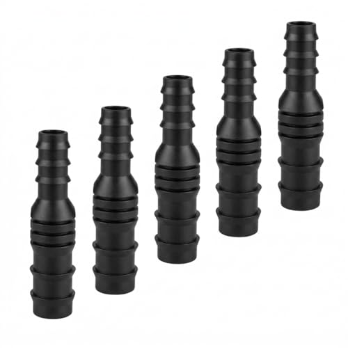 5 Pack 3/4 Inch x 1/2 Inch PVC Reducing Couplings | Schedule 40 Barbed Insert Adapters | Black Hose Connectors - size: 3/4"x1/2" Insert-5pcs, style: Coupling