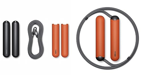 Tangram Smart Rope Rookie – Smart Jump Rope with Counter & App, Bluetooth Fitness Tracker, Adjustable Jump Rope for Weight Loss, Cardio, HIIT & Home Workouts - color: Black/Orange