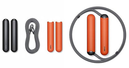 Tangram Smart Rope Rookie – Smart Jump Rope with Counter & App, Bluetooth Fitness Tracker, Adjustable Jump Rope for Weight Loss, Cardio, HIIT & Home Workouts - color: Black/Orange