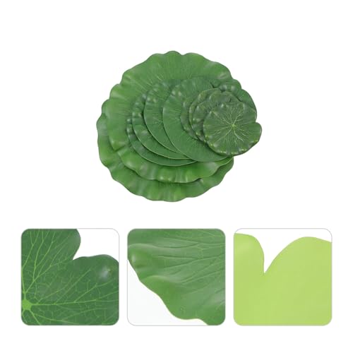 balacoo 10pcs Artificial Lotus Leaves Aquarium Floating Lotus Leaf Ornament Water Pool Decor Simulation Plants for Fish Tank and Pond Home Garden Display