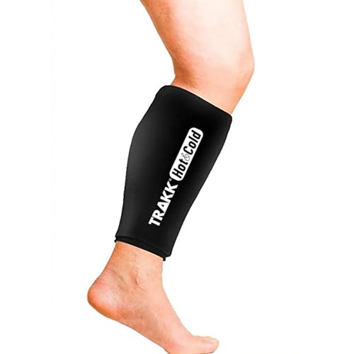 TRAKK Hot & Cold Compression Knee Sleeve - Reusable Knee Ice Pack Wrap for Pain Relief, Swelling, Arthritis, Sports Injuries & Muscle Recovery – Freezer & Microwave Safe