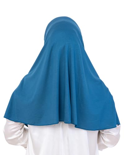 Prien Easy To Wear Hijab For Women, Muslim Instant Turban With Niqab, Islamic Clothes, Soft Scarf For Prayer, Abaya, Khimar - color: Turquoise