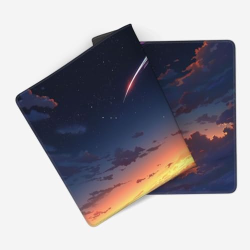 XXL Gaming Mouse Pad 35.4 x 15.7 Inch, Large Desk Mousepad | Mousepad with Comet Design, Non-Slip Rubber Base, Water-Resistant Surface and Stitched Edges for Gaming, Office & Home - color: Comet