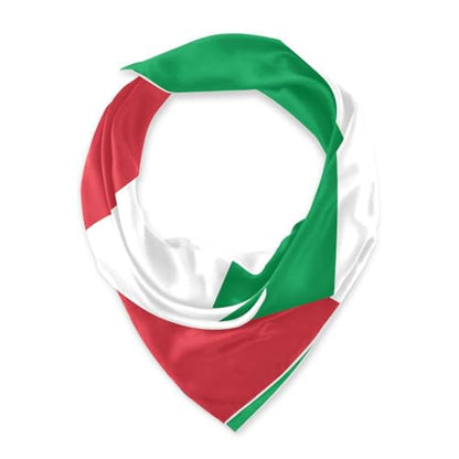 Bandana Square Head Scarf for Women Satin Hair Wrap Fashion Headband 27" - color: Italian Flag