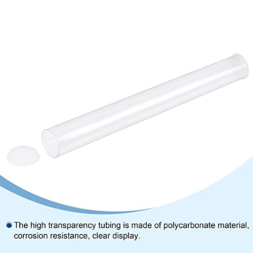 MECCANIXITY Clear Storage Tube Small Plastic Round Tubing with Caps Rigid Bottle Container 30x32x300mm/12 Inch for Item Stored - size: 30x32x300mm