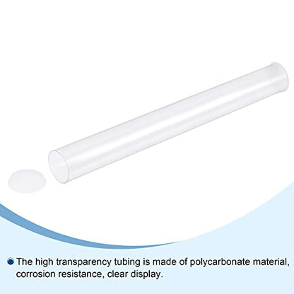 MECCANIXITY Clear Storage Tube Small Plastic Round Tubing with Caps Rigid Bottle Container 30x32x300mm/12 Inch for Item Stored - size: 30x32x300mm