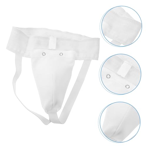 GALPADA Wear-Resistant Breathable Groin Protector Guard for Men Professional Crotch Guard for Boxing Combat Sports and Daily Exercise Comfortable Anti-Friction Design in White