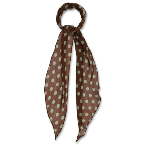 Polka Dot Scarf for Women, Chiffon Womens Scarves for Travel Date - color: Brown
