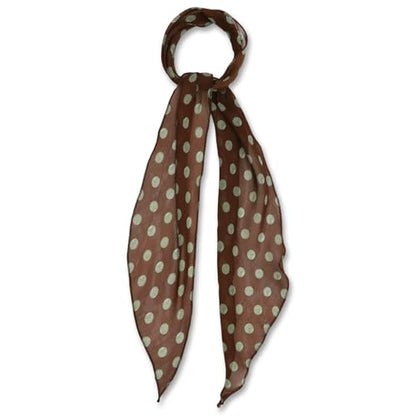 Polka Dot Scarf for Women, Chiffon Womens Scarves for Travel Date - color: Brown