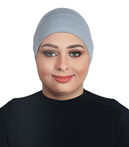 AL AMIRA Under Scarf Hijab Tube UNDERSCARVES Bonnet Chemo Hat Cotton Fabric 20 Colors - color: French Gray