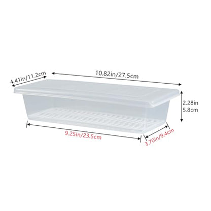 4PCS Food Storage Container, Plastic Food Containers Small | [With Removable Drain Plate and Lid], [Stackable Portable Freezer Storage Containers]-Tray to Keep Fruits, Vegetables, Meat - size: Small(4PCS)