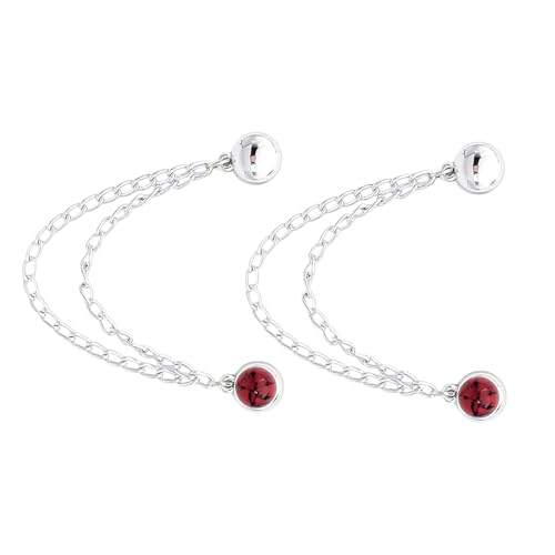 Multipurpose Trouser Hems Clips Headscarf Pin Hijab Magnets with Chain for Quick Attachment Strong Magnet for Sleeves & Trousers - color: Claret