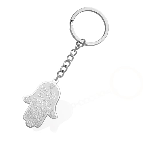 VASSAGO Stainless Steel Hamsa Hand of Fatima Keychain - color: Silver
