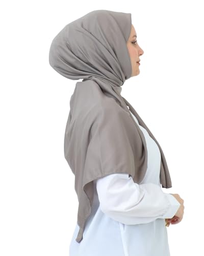 Prien Hijab For Women Muslim Lightweight Scarf Head Scarves For Girls Islamic Long Headscarf Chiffon Shawl Prayer Set Ramadan - color: Deep Mink