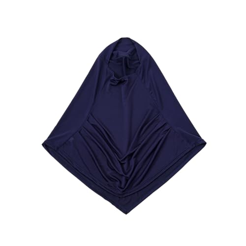 LMVERNA Ready To Wear Hijab for Women Muslim Instant Turban Soft Scarf for Prayer Long Hijabs - color: Navy Blue