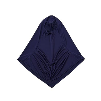 LMVERNA Ready To Wear Hijab for Women Muslim Instant Turban Soft Scarf for Prayer Long Hijabs - color: Navy Blue