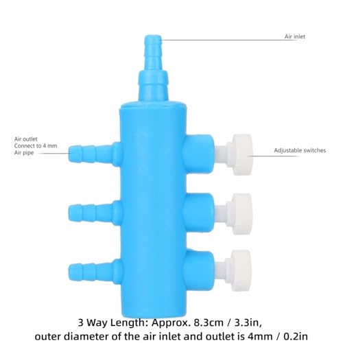 2Pcs 4mm Adapter Connector Plastic Distributor Aquarium Air Pump Splitter for Fish Tank Oxygen Tubing(3 Way) - style: 3 Way