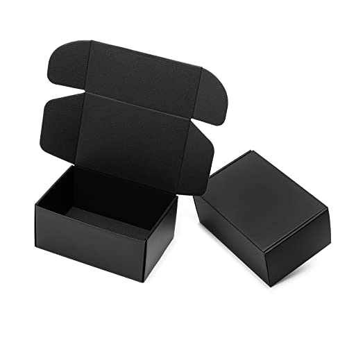 Mcfleet 9x6x4 Black Shipping Boxes 24 Pack Corrugated Cardboard Box Mailer - color: Black, size: 9x6x4 Inches