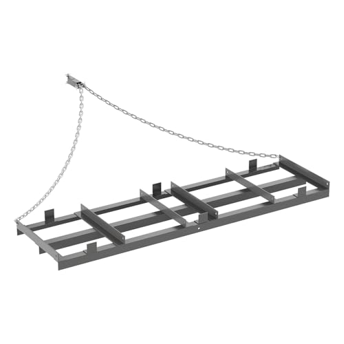 6 FT Drag Harrow Driveway Grader with 6 FT Chain, Heavy Duty Driveway Drag, Tow Behind Lawn Rake for ATV, UTV, Tractor, Mower, Lawn Leveling Tool Gravel, Sand, Soil, Hay, Grey - size: 6FT