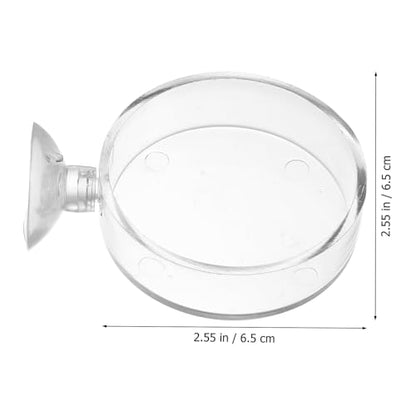 Mipcase 5pcs Acrylic Fish Feeding Cup with Suction Cup, 6.5cm Aquarium Feeder Bowl for Fish Tank and Shrimp Feeding, Aquatic Supplies for Aquarium Accessories