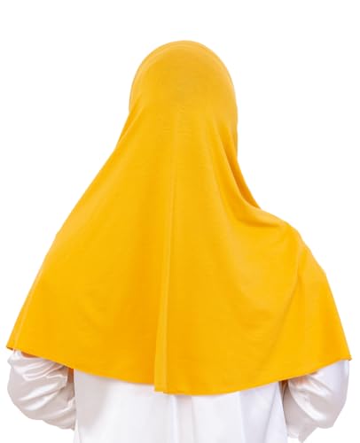 Prien Ready Hijab For Women, One Piece Muslim Instant Turban, Easy To Wear Long Head Scarf, Turkish Islamic Clothes For Abaya - color: Deep Yellow