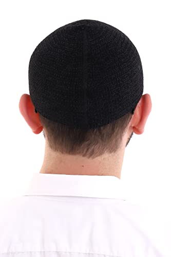 ihvan online Turkish Muslim Winter Velvet Kufi Hats for Men, Taqiya, Takke, Peci, Islamic Caps, Islamic Gifts, Standart Size - color: Black