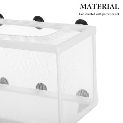 Fish Breeder Net with Suction Cups Large Fry Hatchery Incubator for Aquarium Durable Mesh with Frame for Fish Isolation and Separation