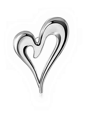 Brooch Pins Heart Gold Lapel Hijab Cute Brooches for Women Fashion Jewelry Clothing Decoration Accessories - color: Silver