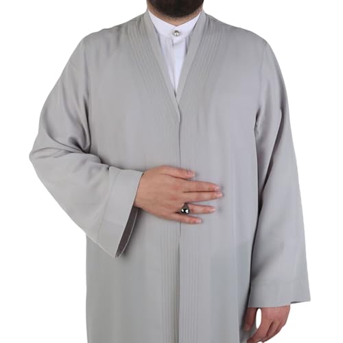 VHD Namaz Jubba for Men, Muslim Prayer Robe, Jubbah for Man, Imam Thobe - color: Gray, size: Small