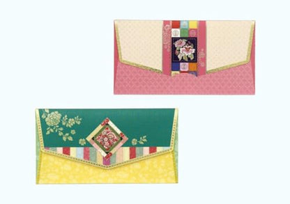 (Pack of 6) Korean Traditional Money Gift Envelopes for Cash Wedding, Birthday, New Year, Christmas, Multicolor