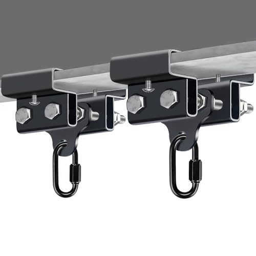 Punching Bag Hanger for I Beam 880 LBs Capacity Heavy Bag Mount Width Adjustable Boxing Bag Holder & Steel Beam Clamp for Beam - color: Beam Hanger & Carabiner (2 Pack)
