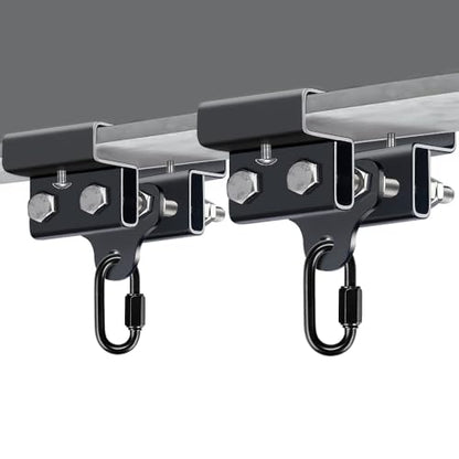 Punching Bag Hanger for I Beam 880 LBs Capacity Heavy Bag Mount Width Adjustable Boxing Bag Holder & Steel Beam Clamp for Beam - color: Beam Hanger & Carabiner (2 Pack)