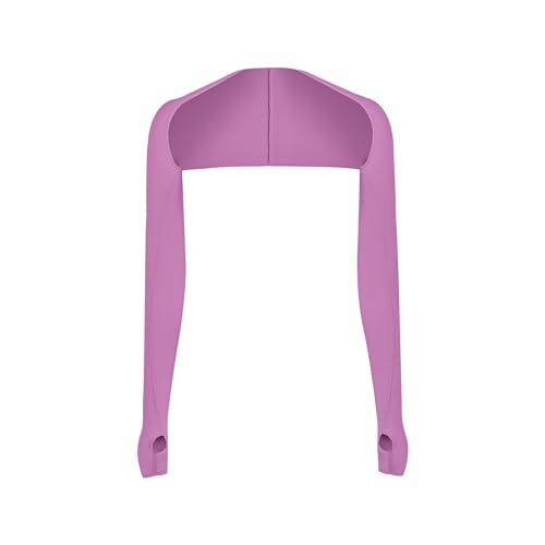 Women's Cool Shawl Arm Sleeves with Finger Holes Premium Sun Protection Long Sleeves for Hiking Fishing Running - color: Hot Pink